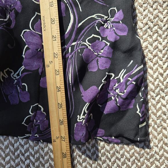 Venezia Jeans Womens Purple Floral Silk Blouse 14/16 Bell Sleeve Whimsigoth Boho - Picture 8 of 8